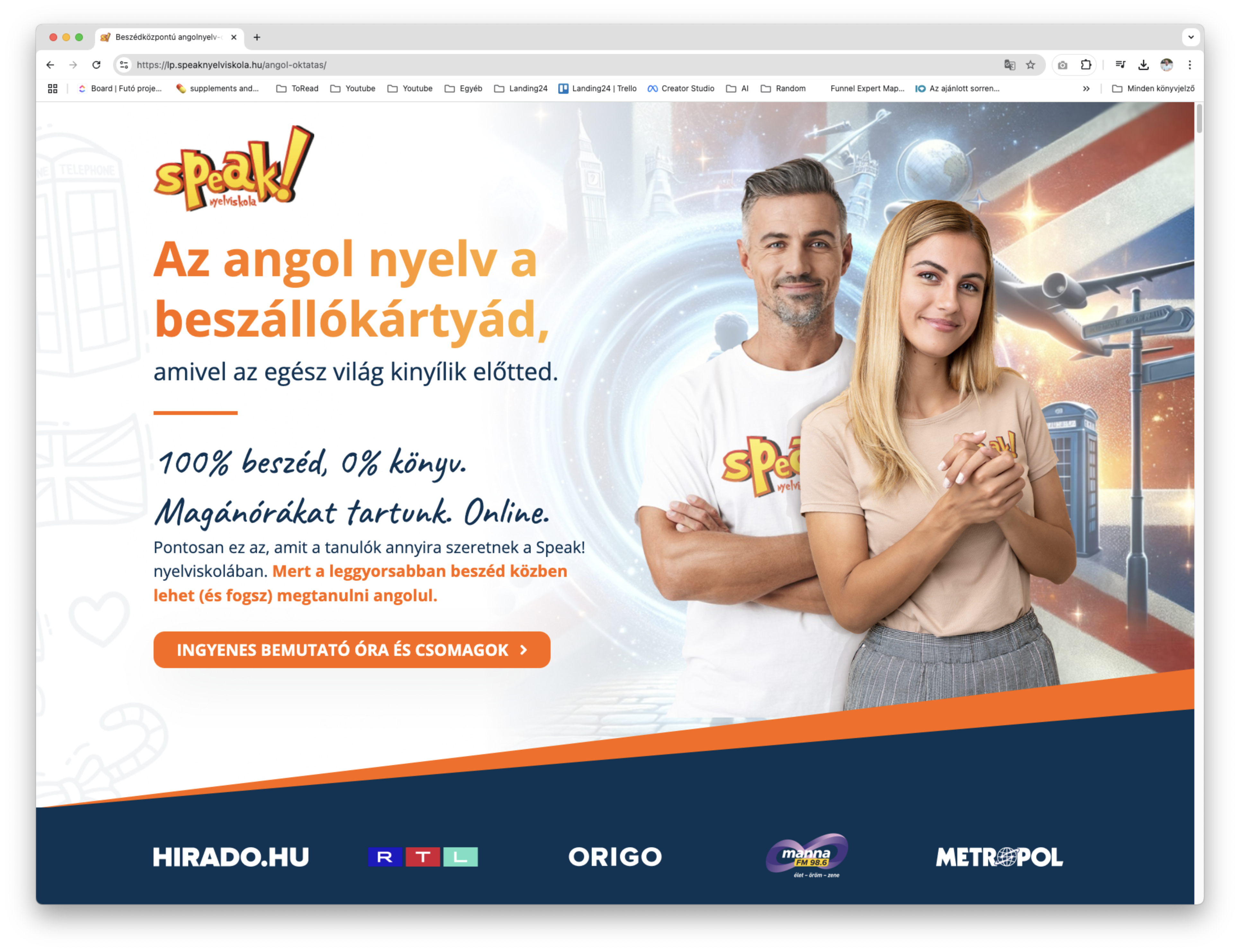 A Landing oldal egyetlen célra készült weboldal vagy oldal