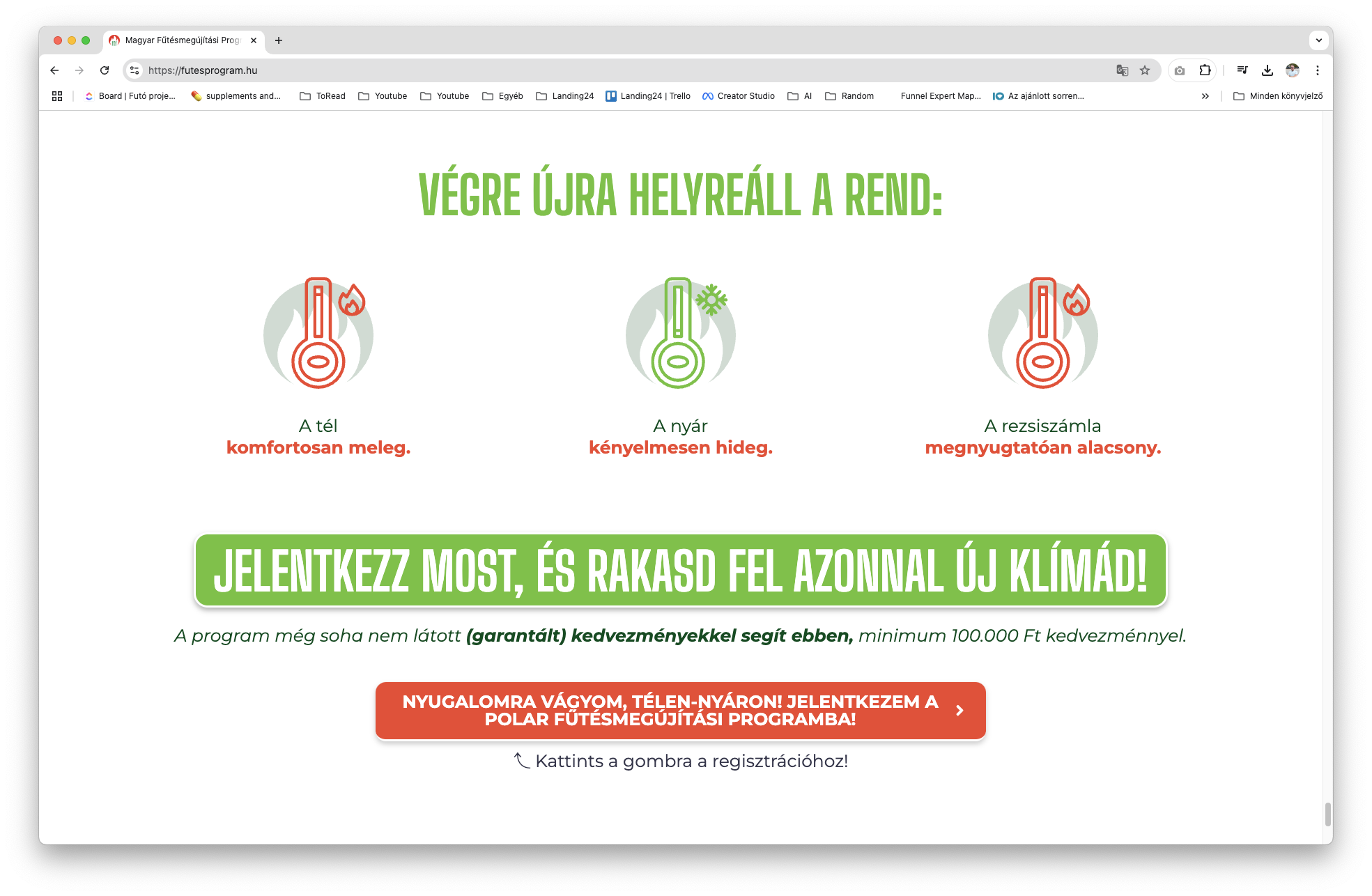 Fontos, hogy minden szakasz után logikus CTA következzen