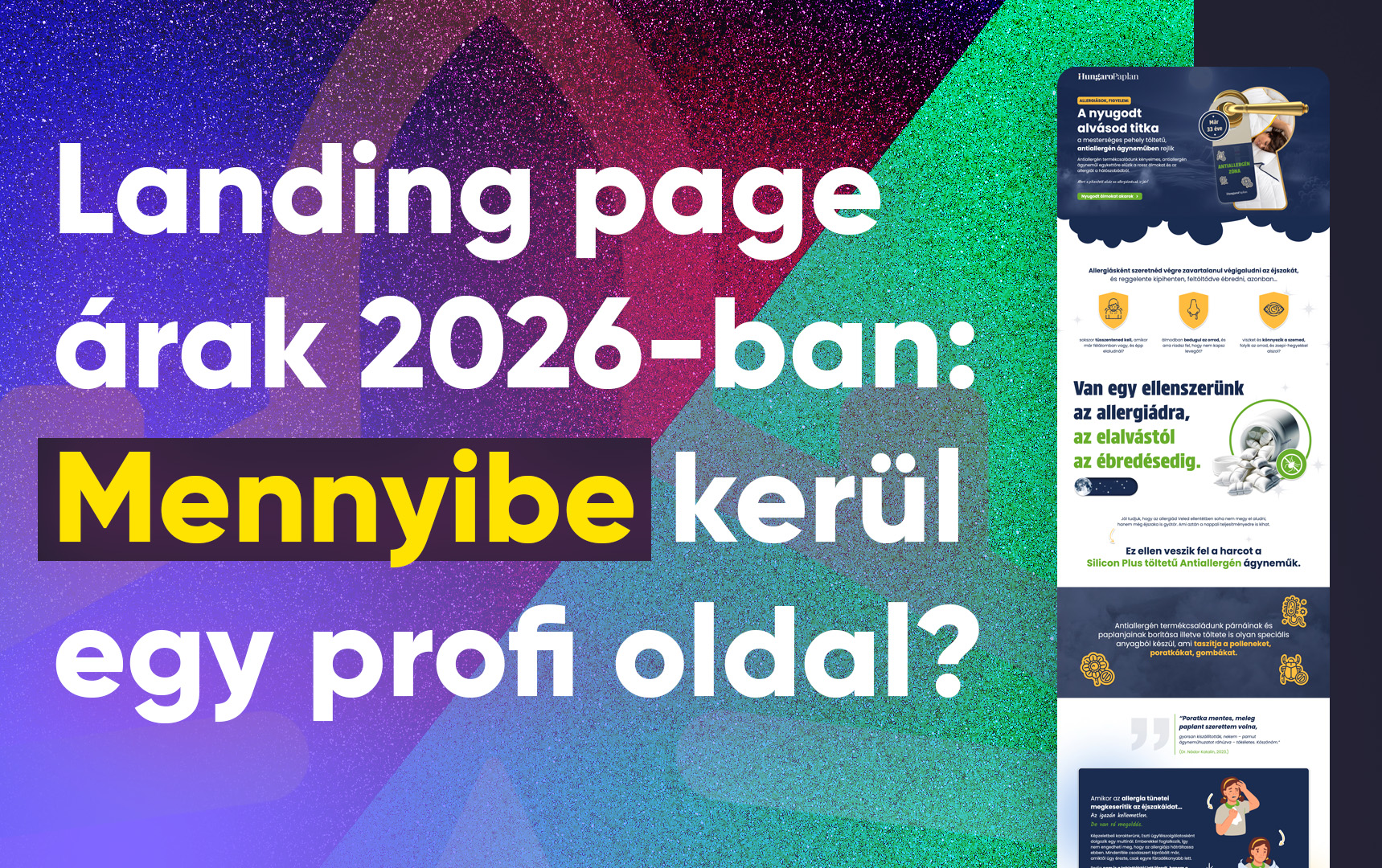 Landing page árak 2026-ban - mennyibe kerül egy profi oldal?