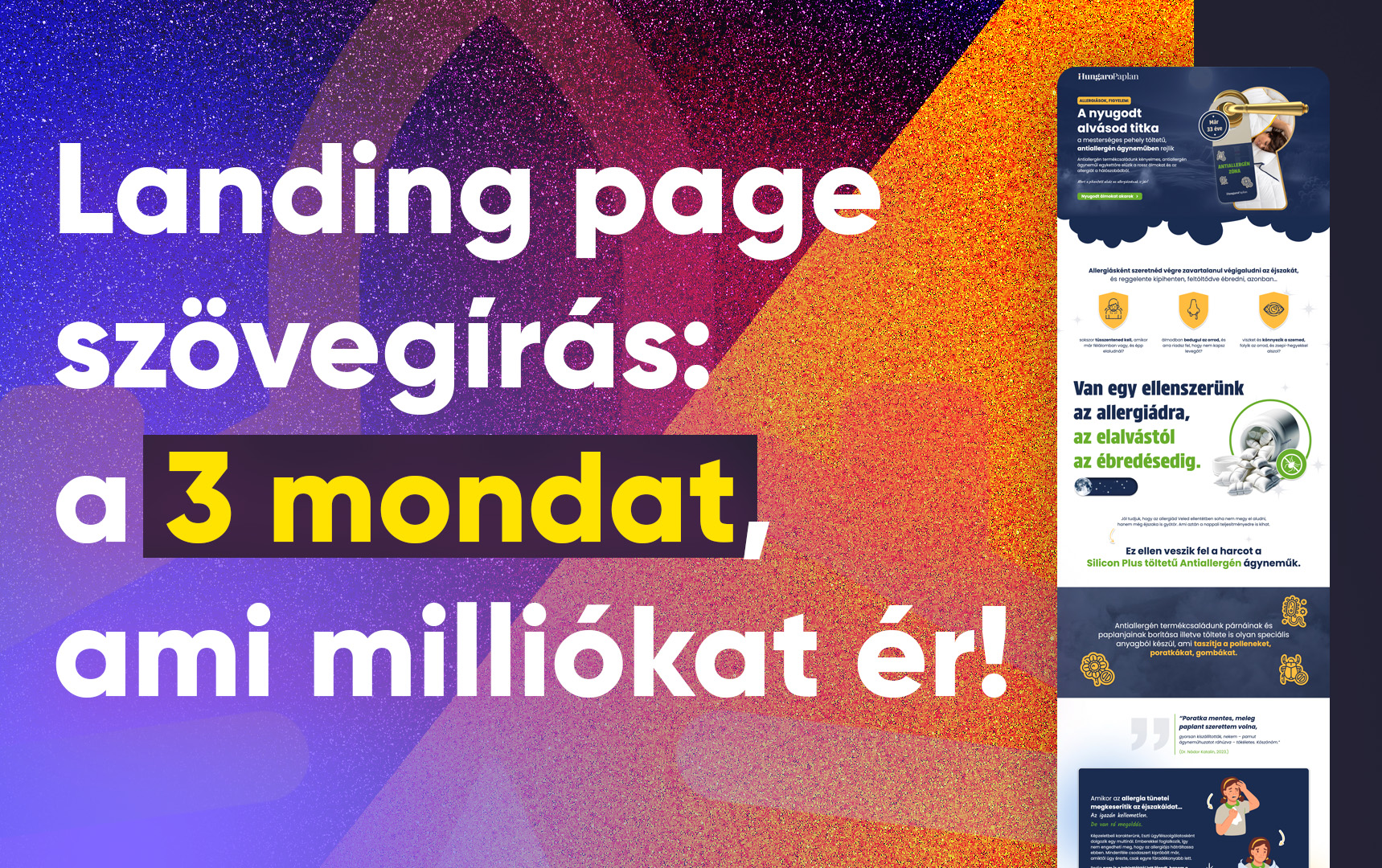Landing page szövegírás: a 3 mondat, ami milliókat ér!