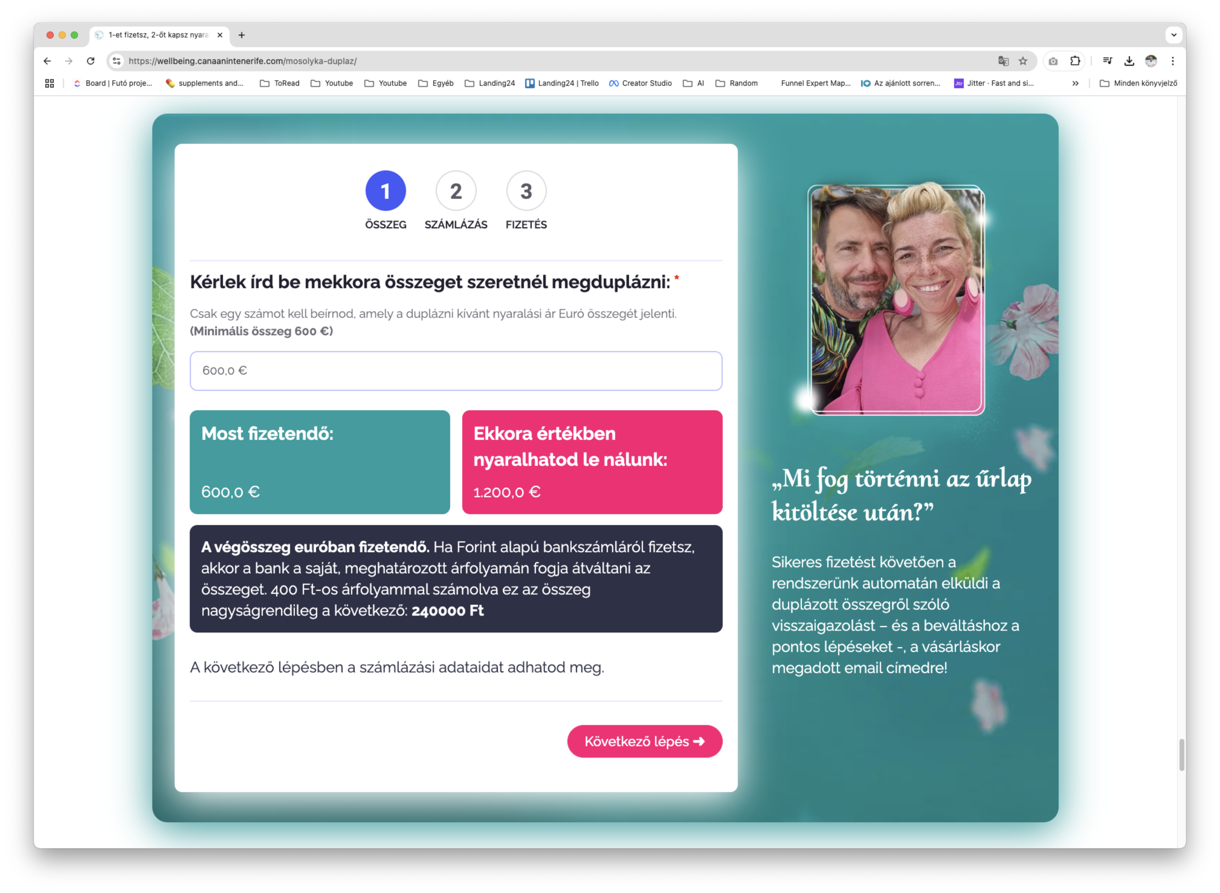 A Landing arra való, hogy leadeket generálj / konkrét értékesítést indíts