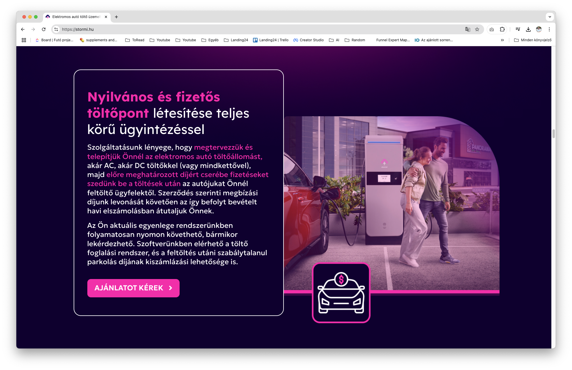 A Landing felépítése egy gondosan megtervezett vevői útvonal