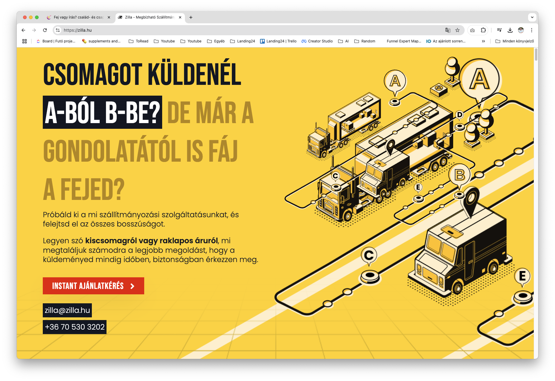 A Landing oldal legyen egyszerű, egy üzenetre fókuszáló