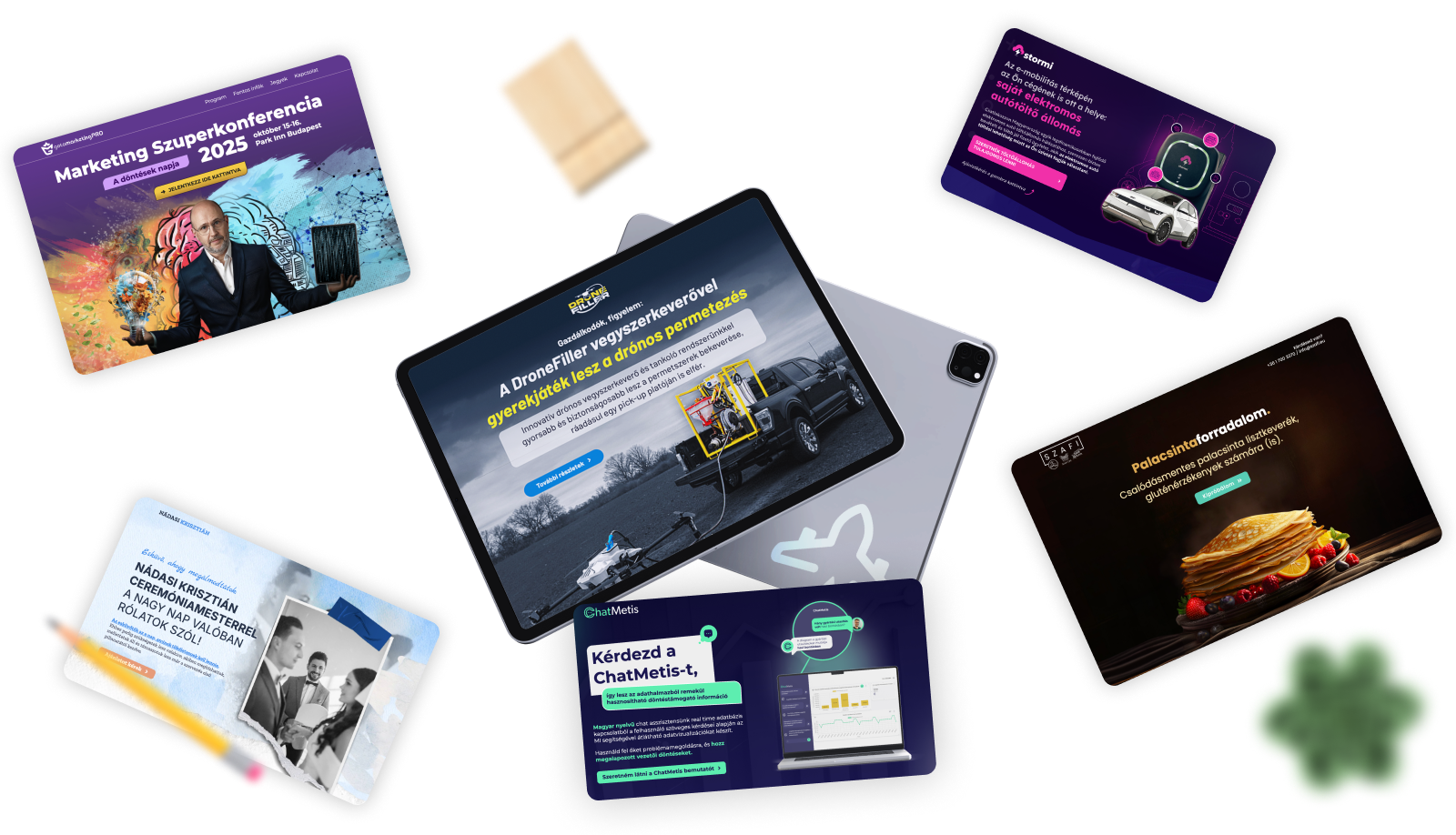 A Landing oldalakon a design-élmény kifejezetten támogatja a konverziót