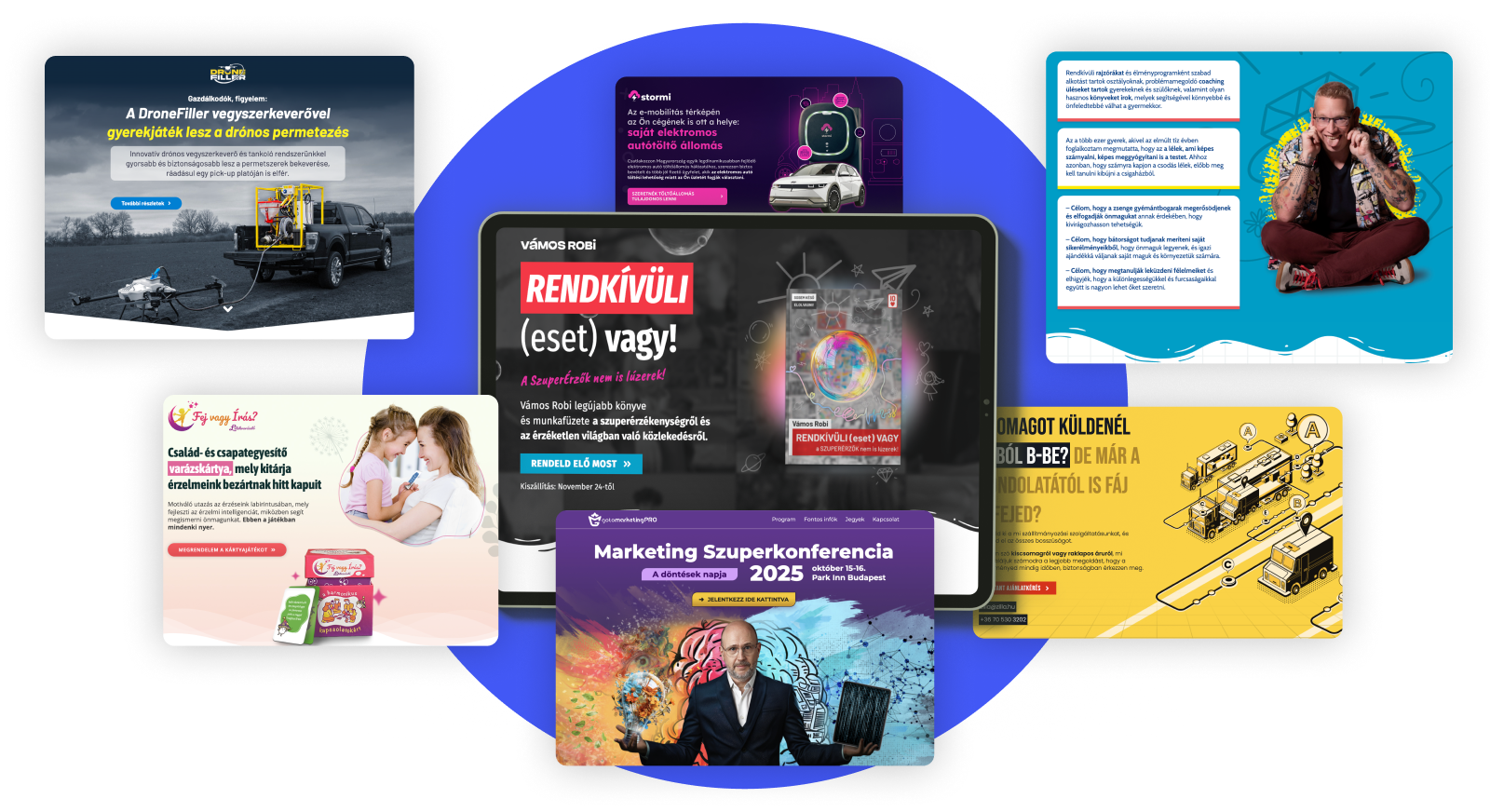 A Landing oldalon a látgatót fókuszáltan egyetlen cél felé vezeted