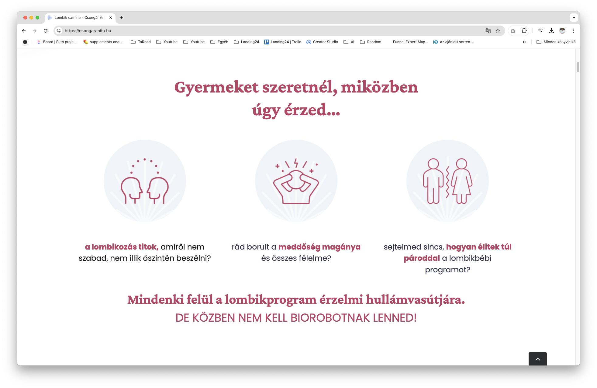 A sales page-en minél kevesebb legyen a zavaró elem (menük, linkek, többszörös célok)