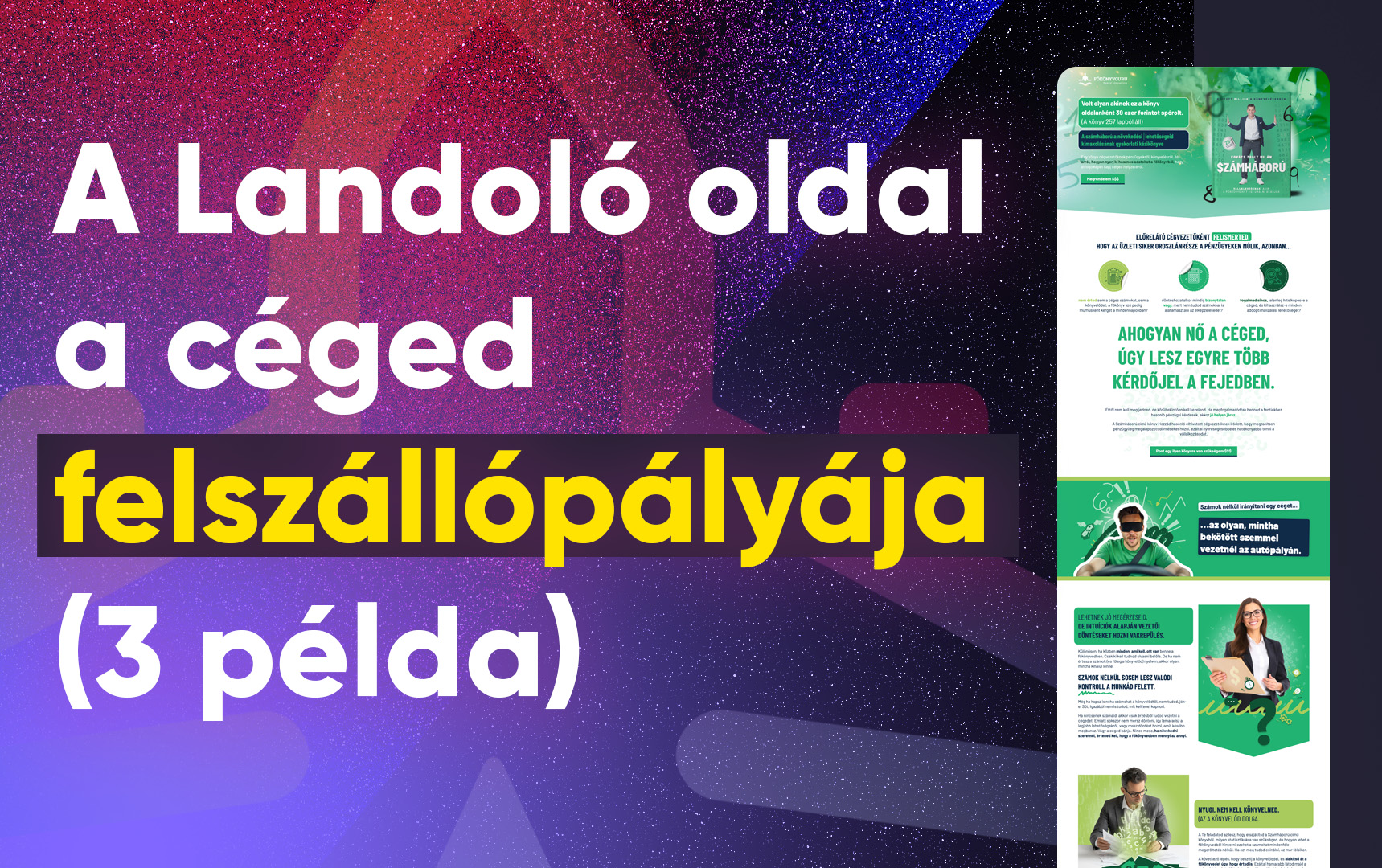 A Landoló oldal a céged felszállópályája (3 példa)