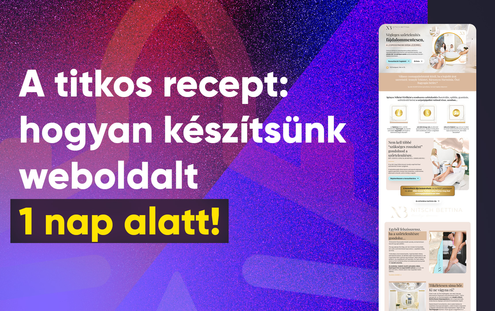 A titkos recept: hogyan készítsünk weboldalt 1 nap alatt!