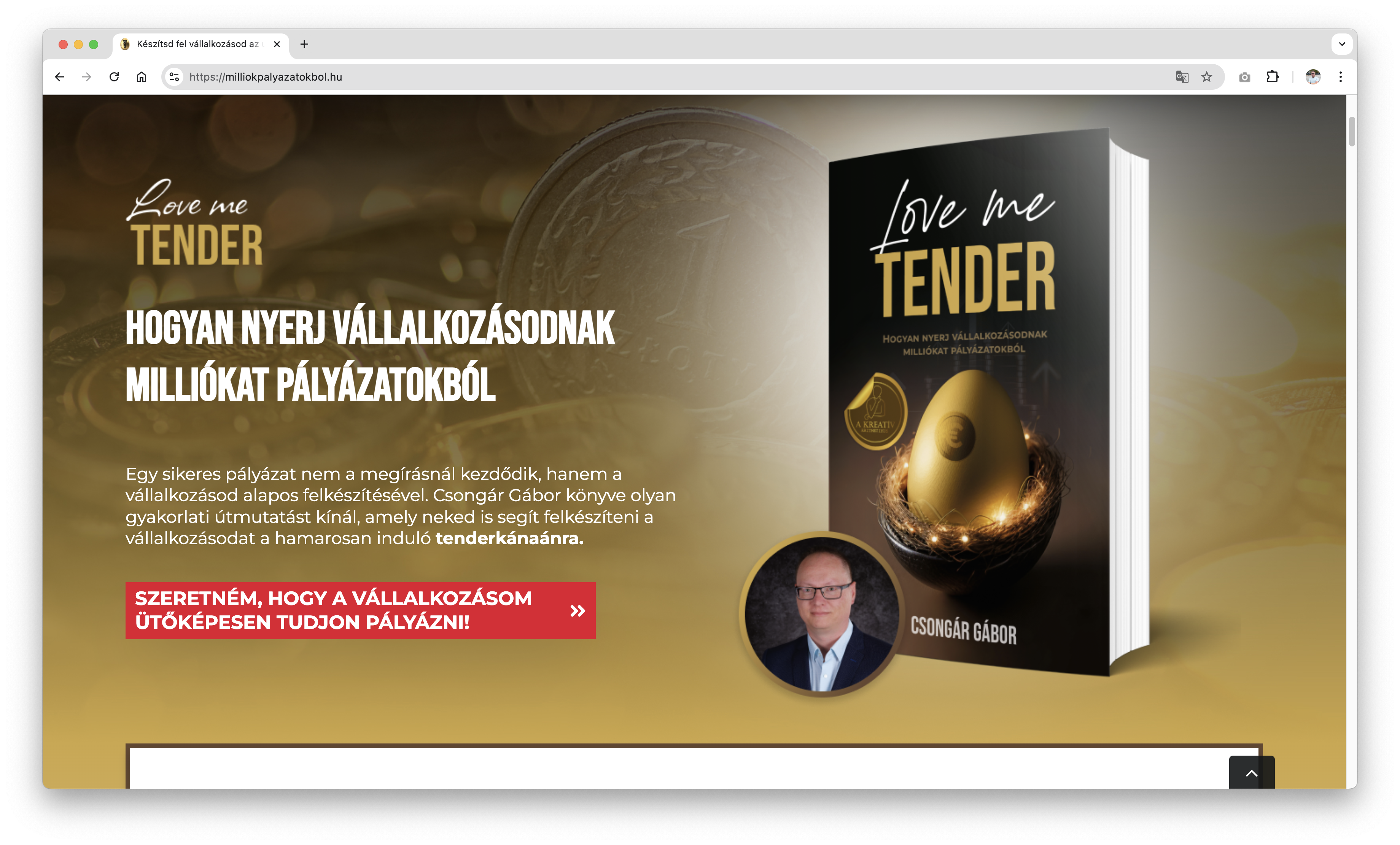 Az oldal első blokkja megerősíti, hogy a látogató jó helyen jár