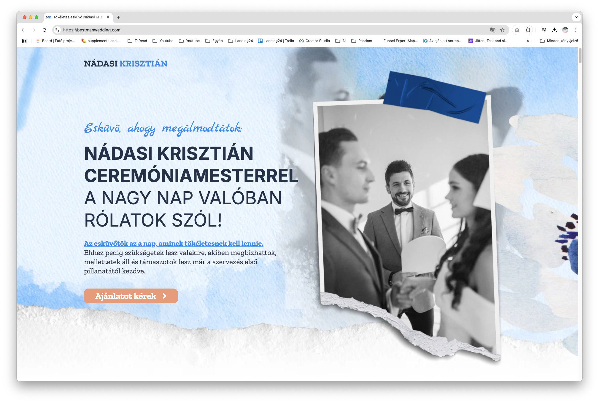 Már a nyitóblokk első mondata megfog: „Esküvő, ahogy megálmodtátok.”